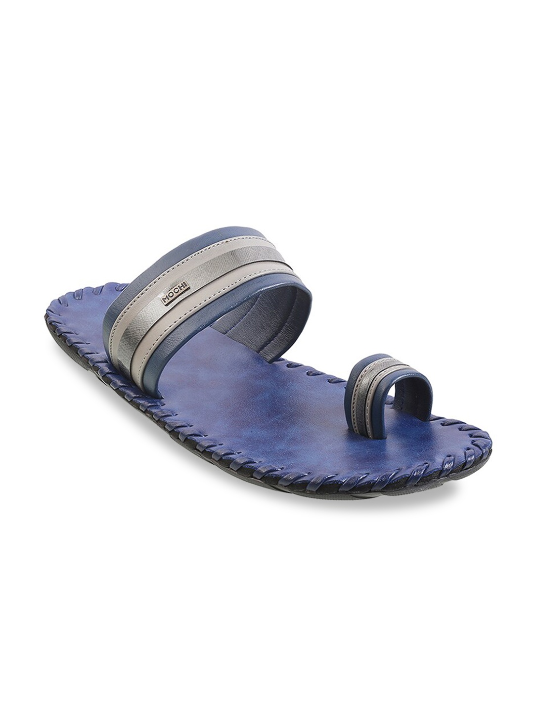 

Mochi Men Blue Leather Comfort Sandals