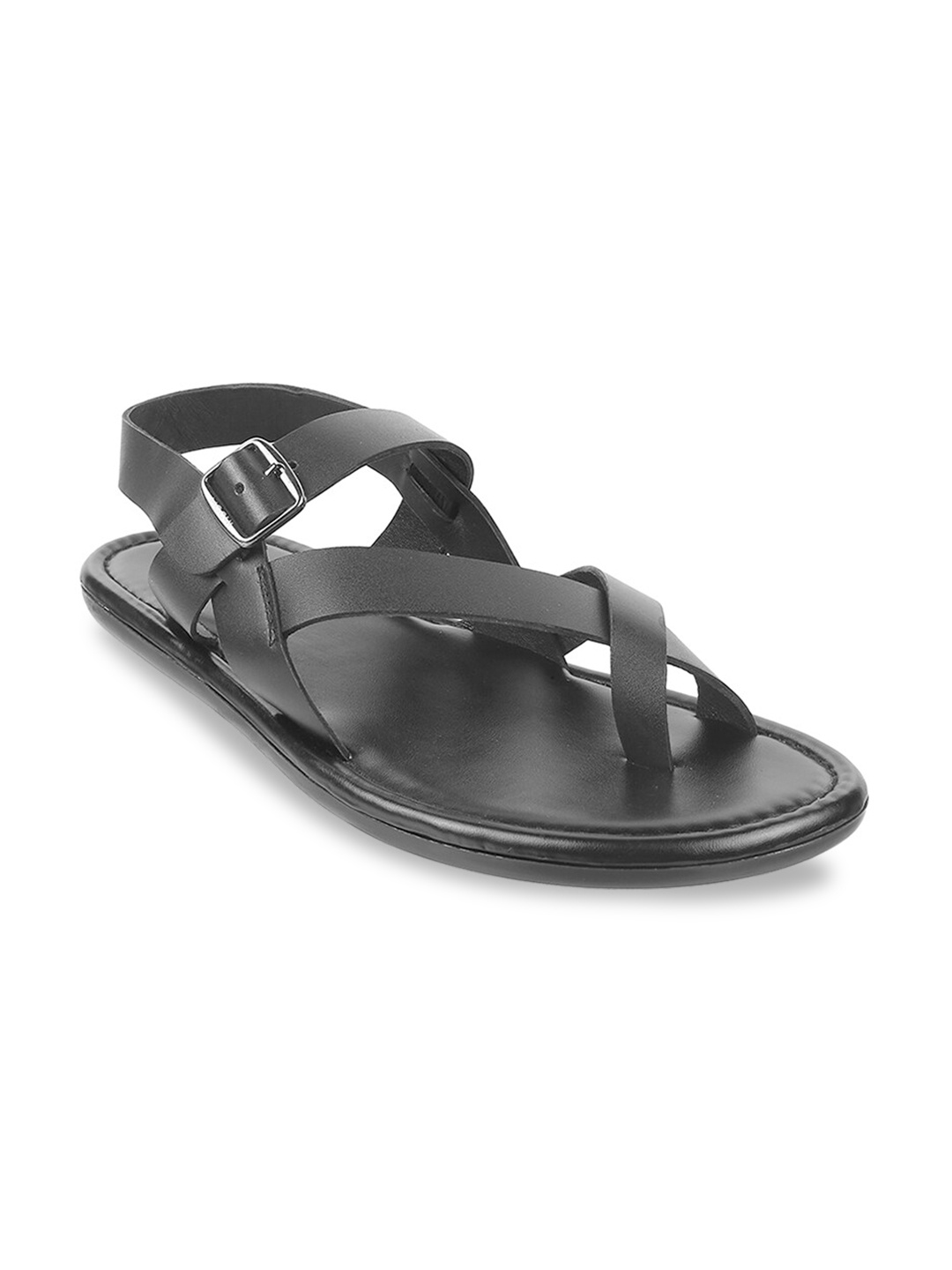 

Mochi Men Black Leather Comfort Sandals