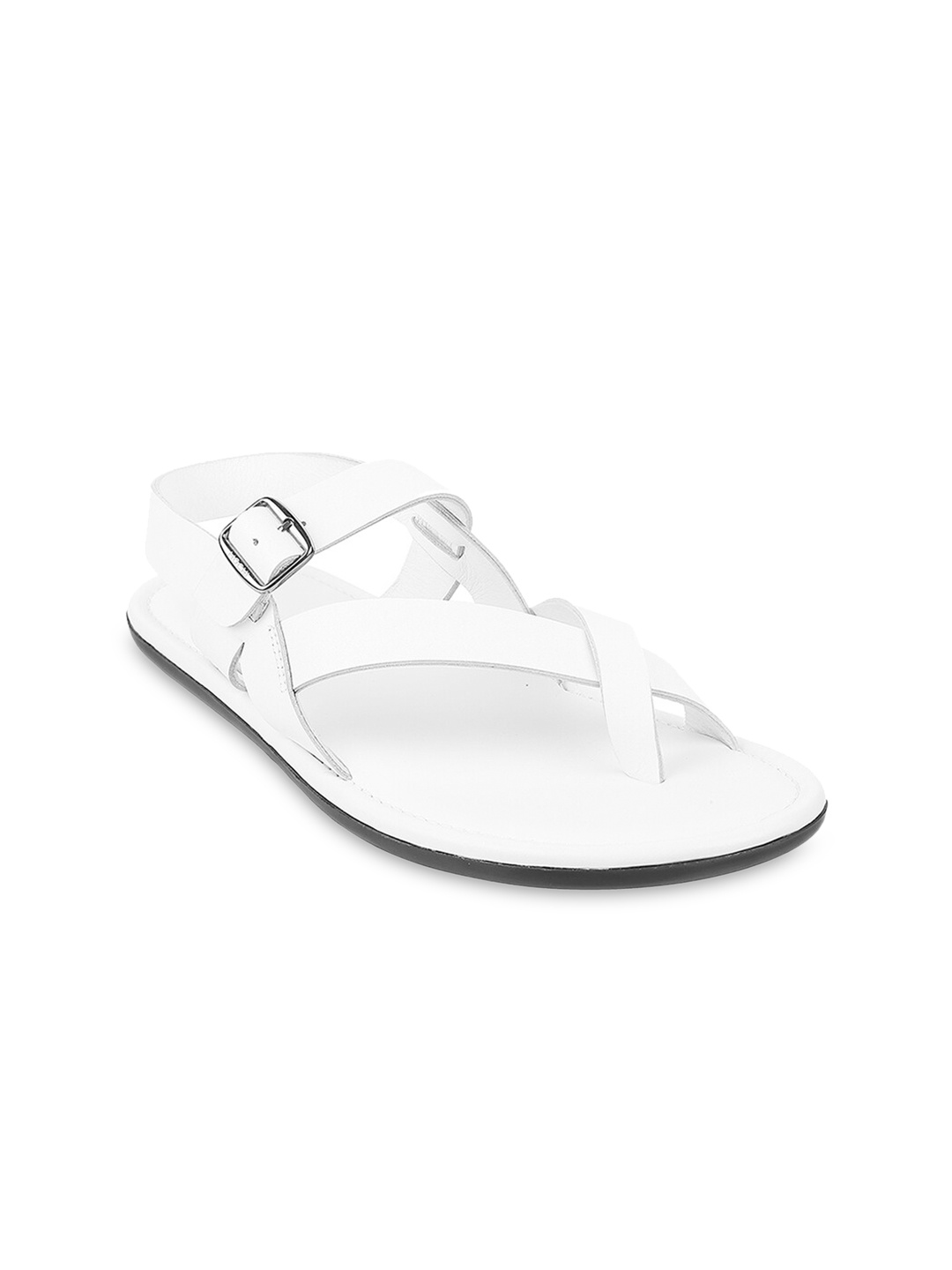 

Mochi Men White Leather Comfort Sandals