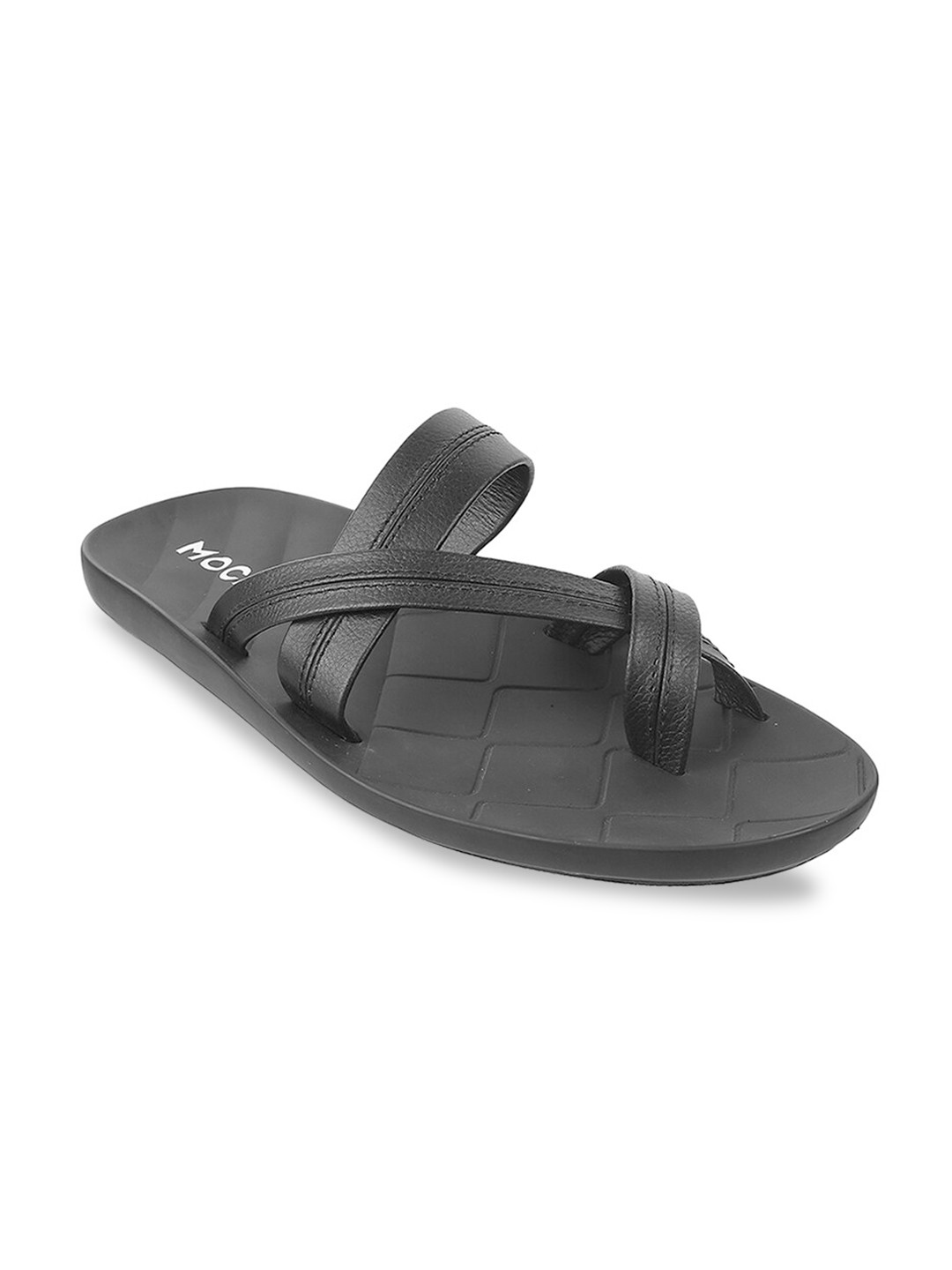 

Mochi Men Black Leather Comfort Sandals