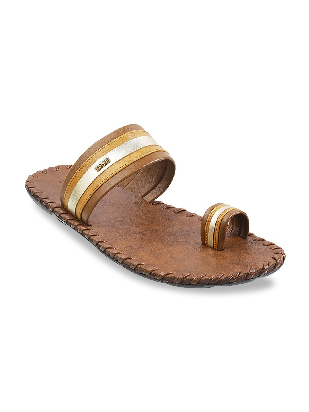 

Mochi Men Tan Brown Leather Comfort Sandals