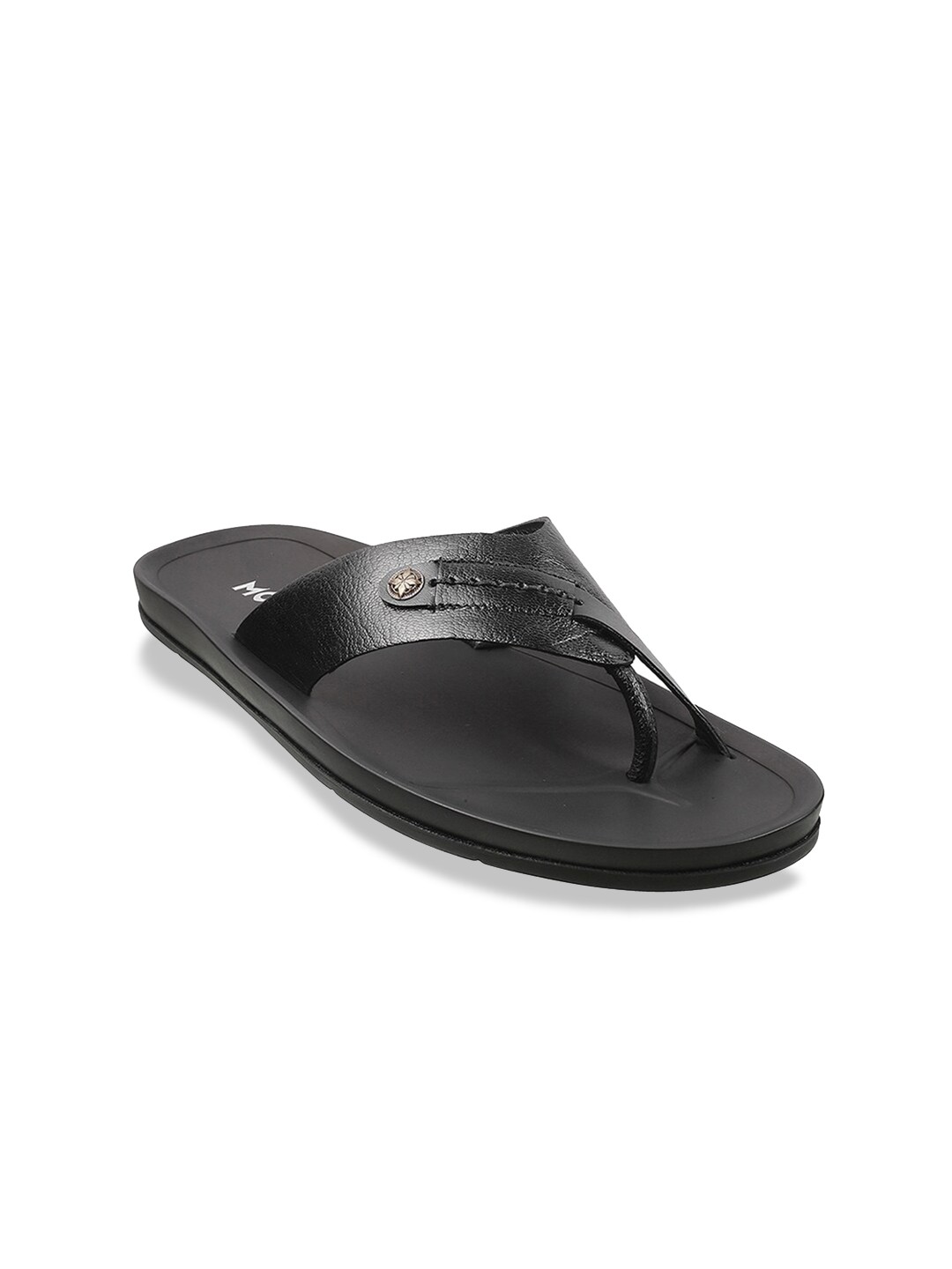 

Mochi Men Black Leather Comfort Sandals