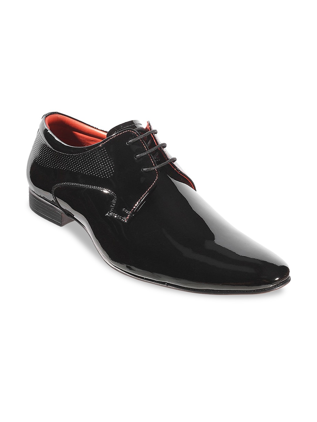 

Mochi Men Black Solid Leather Formal Derbys