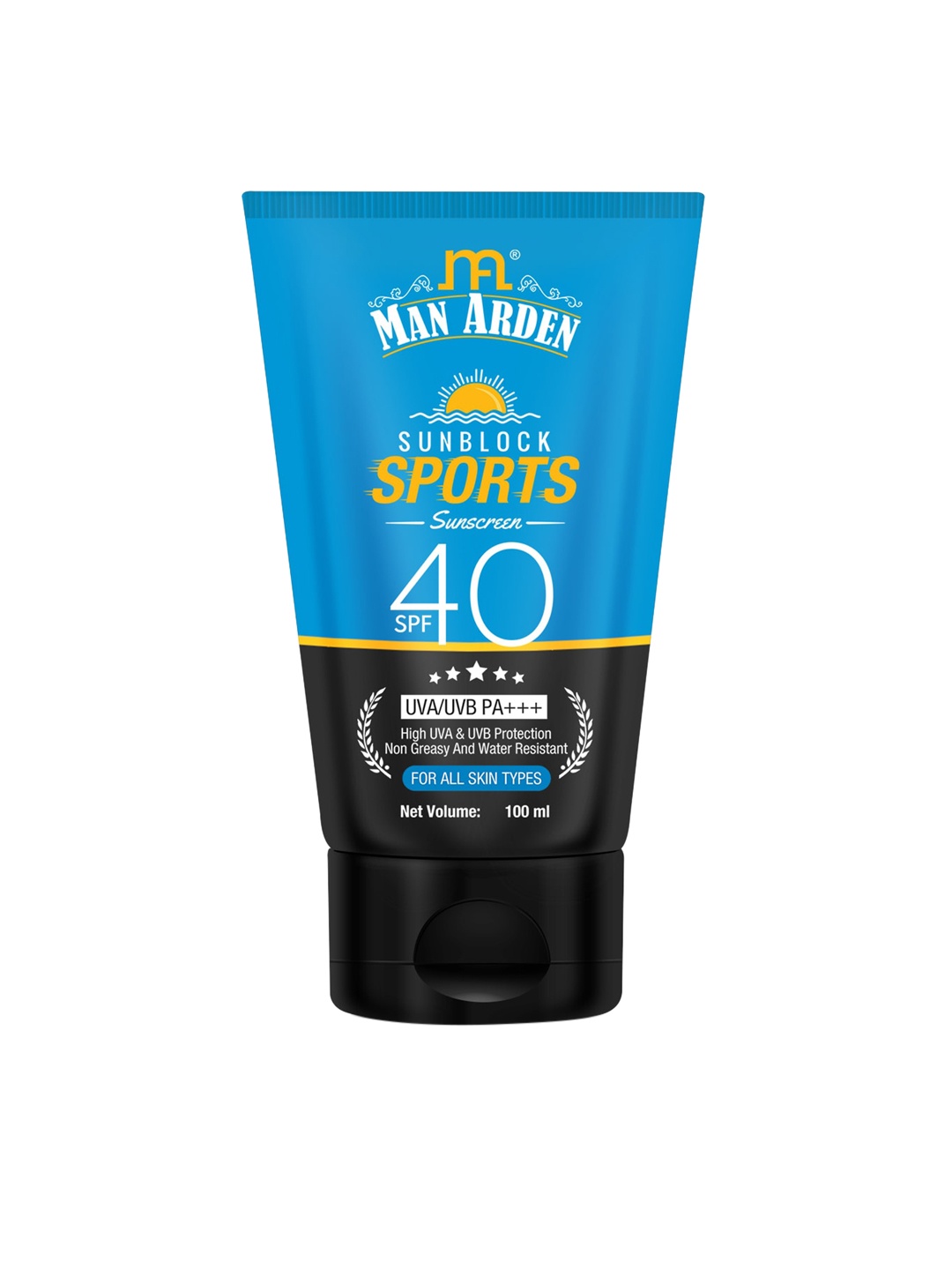 

Man Arden SPF 40 UVA/UVB PA+++ Sun Block Sports Sunscreen - 100 ml, Blue