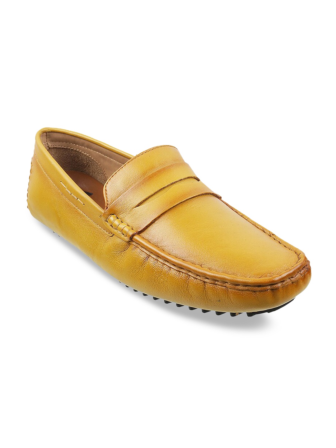 

DAVINCHI Men Yellow Leather Loafers