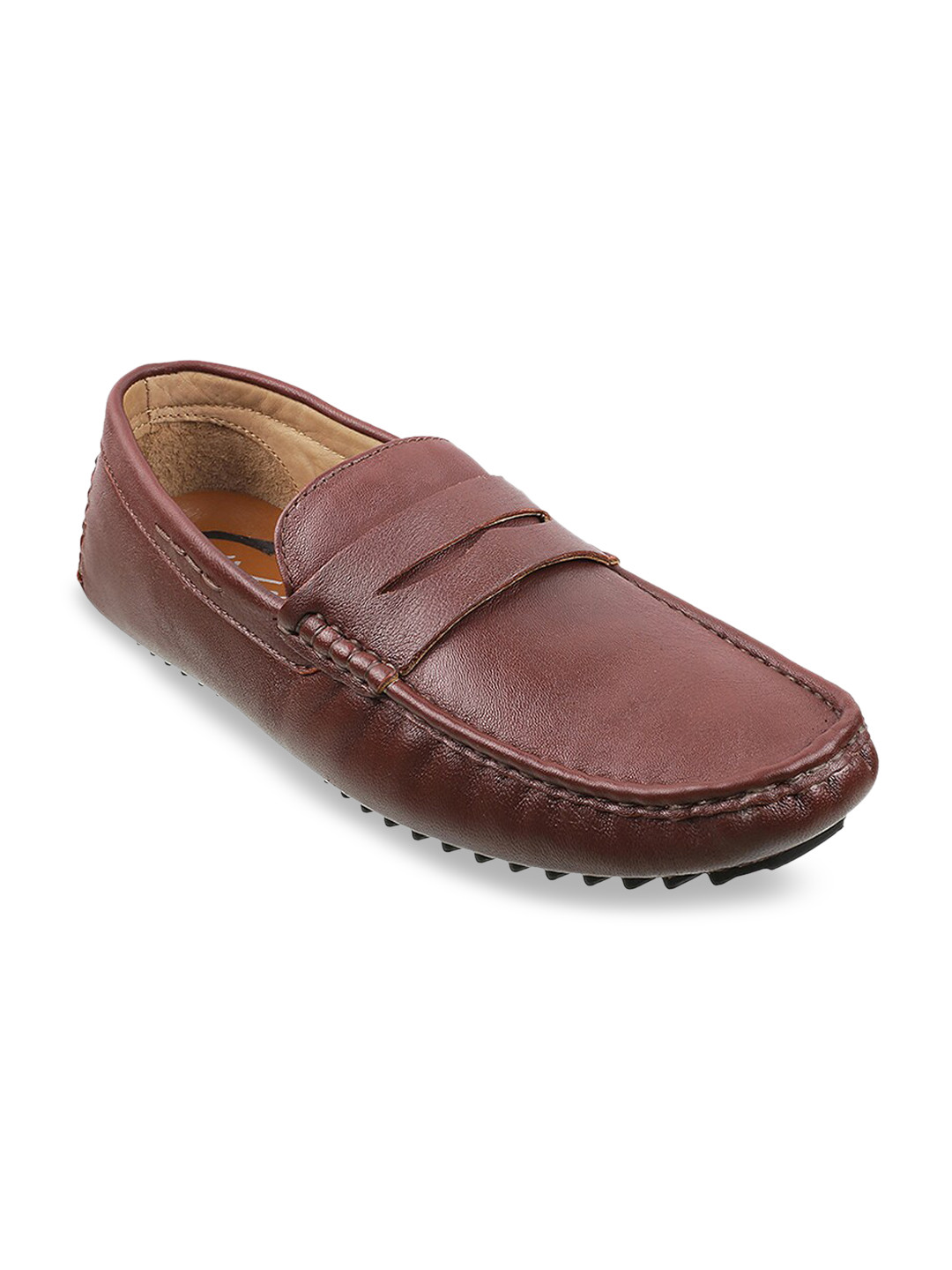 

DAVINCHI Men Brown Leather Loafers