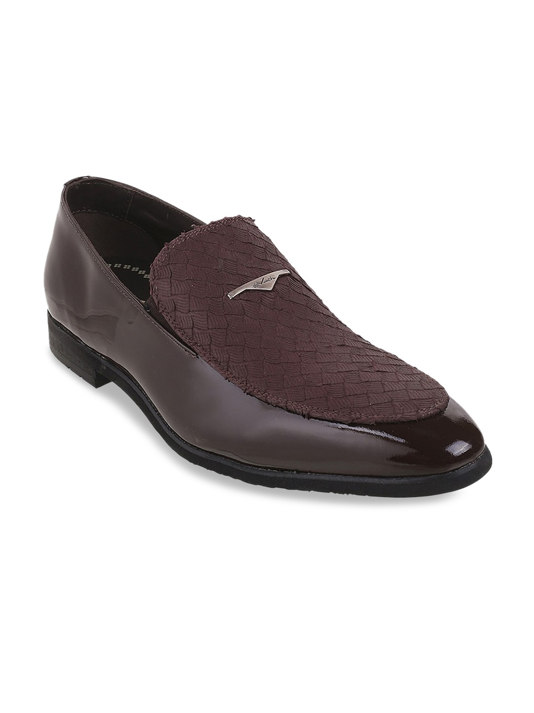 

DAVINCHI Men Brown Solid Leather Formal Loafers