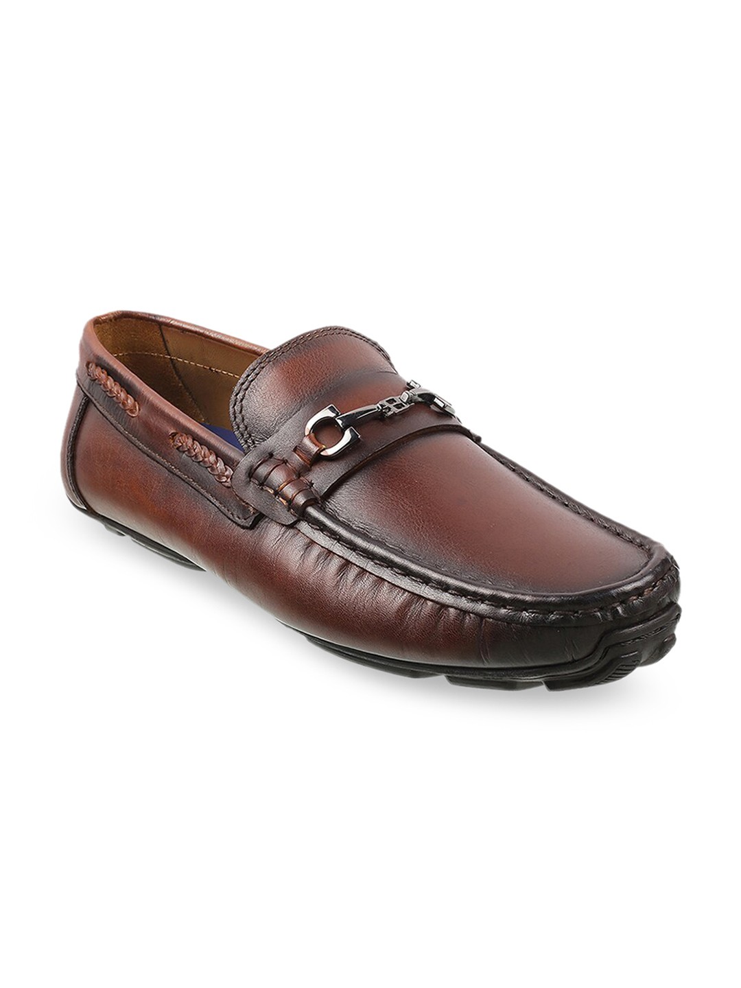 

DAVINCHI Men Tan Leather Loafers