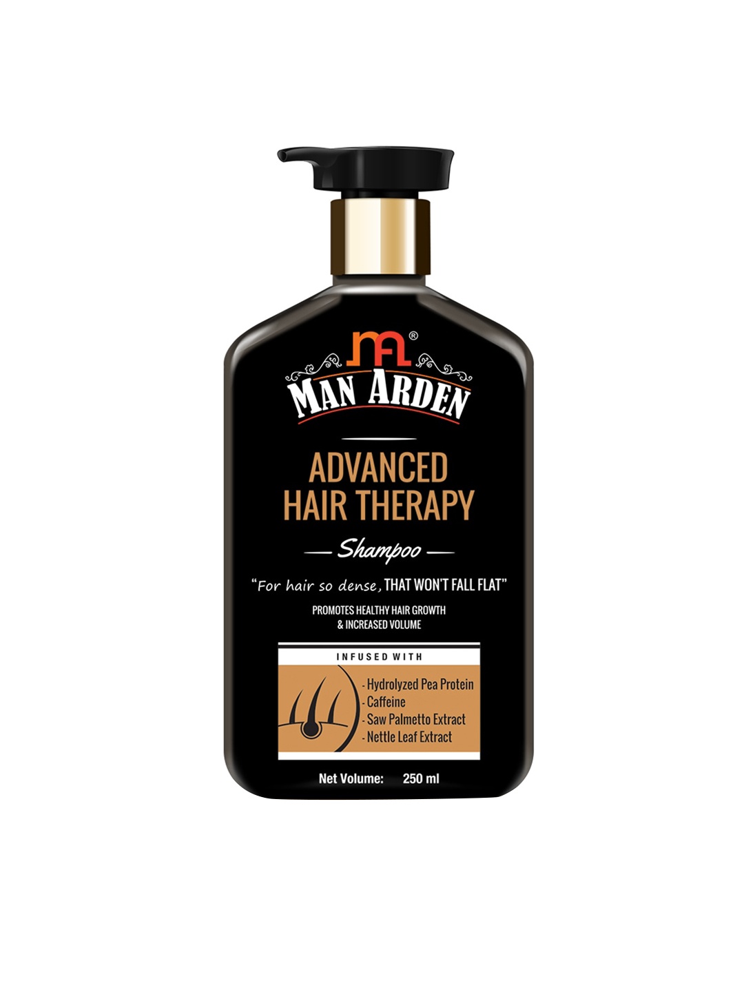 

Man Arden Advanced Hair Therapy Shampoo with Caffeine - 250 ml, Black