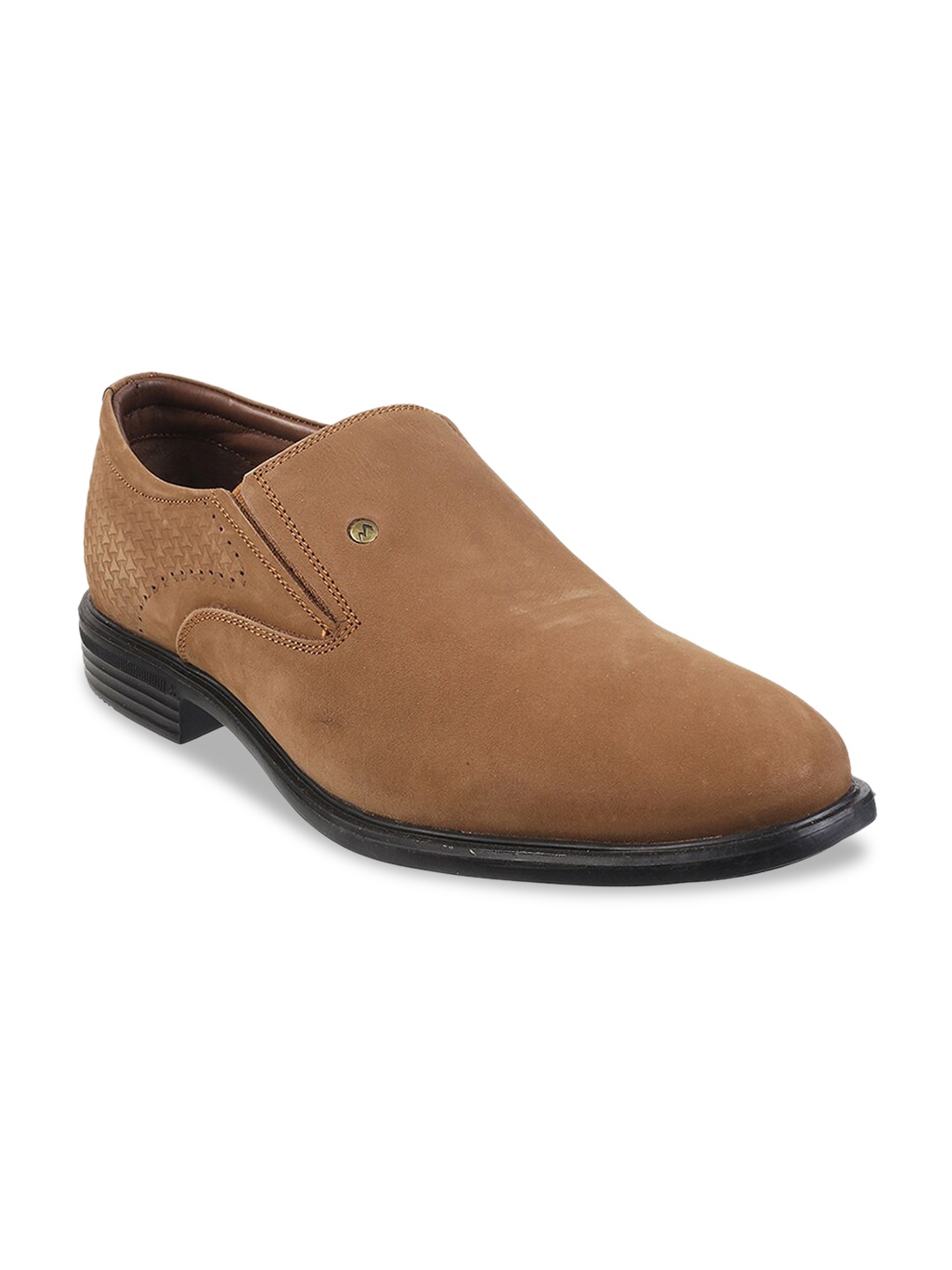 

Metro Men Tan Leather Slip-On Sneakers