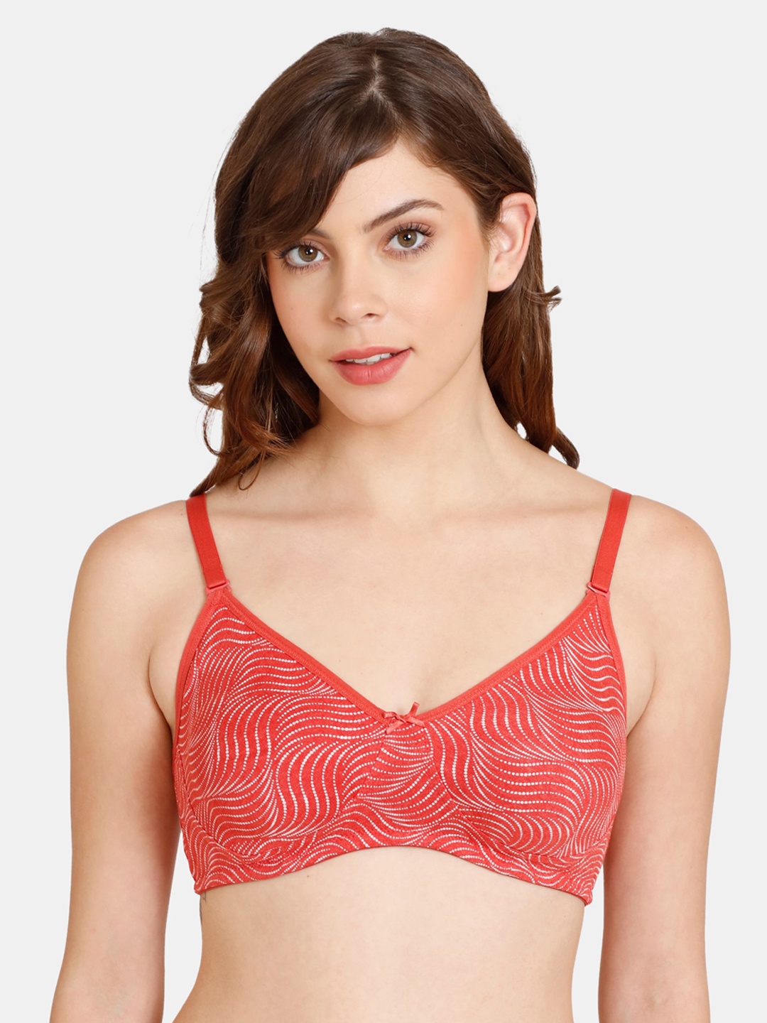 

Rosaline by Zivame Women Orange Cotton Abstract Print Bra