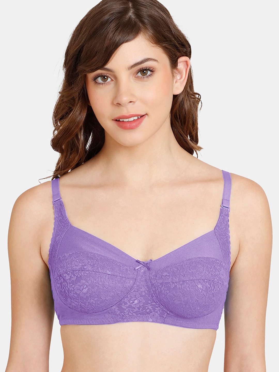 

Rosaline by Zivame Purple Self Design Floral Bra
