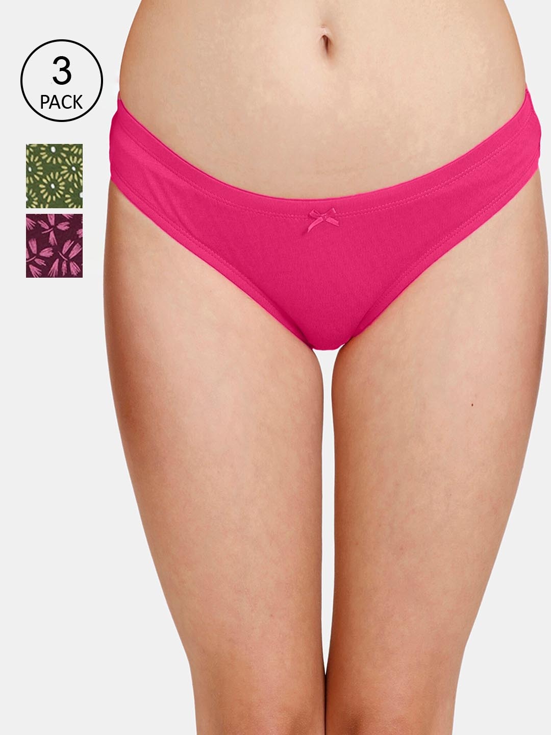 

Rosaline by Zivame Women Pack of 3 Assorted Bikini Cotton Briefs