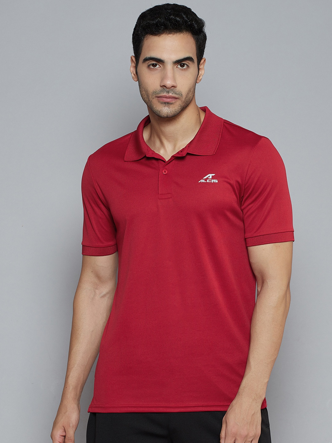 

Alcis Men Maroon Solid Polo Collar Slim Fit T-shirt