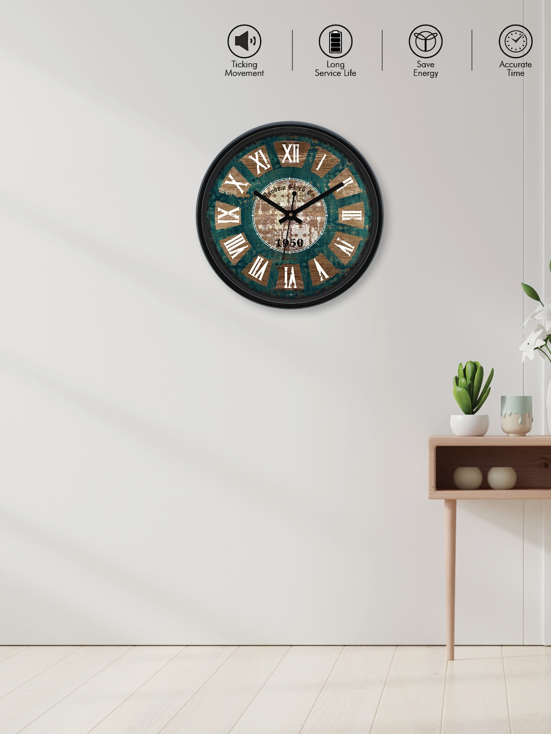 

RANDOM Brown & Green Printed Dial Analogue Wall Clock