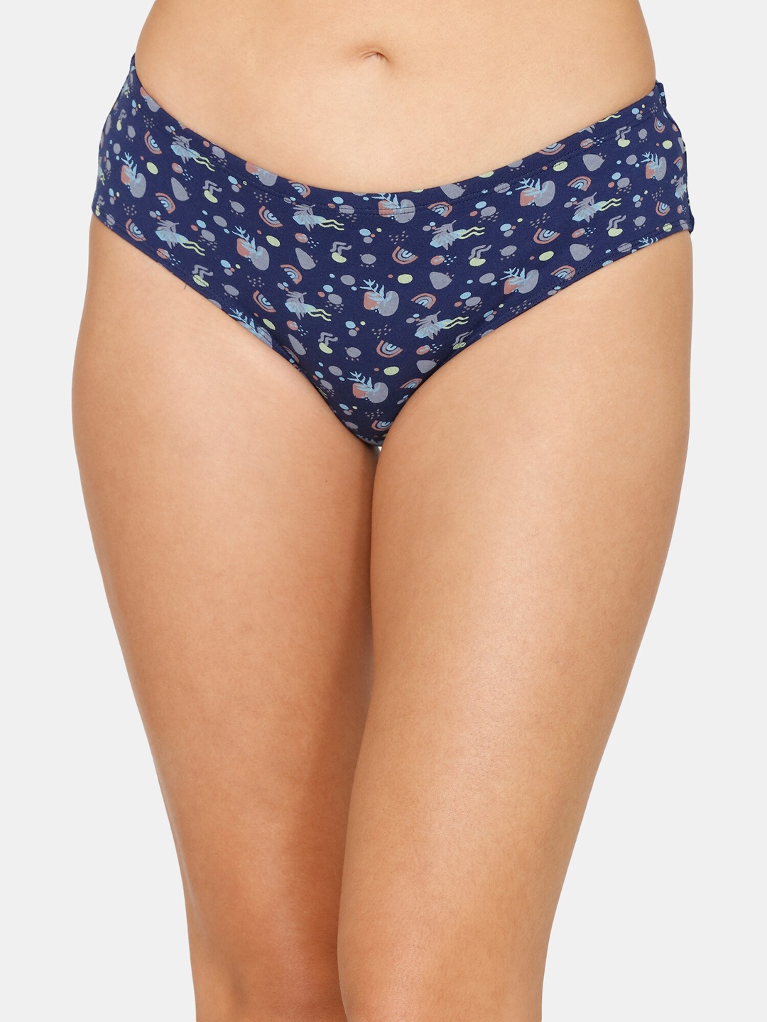 

Zivame Women Blue Printed Hipster Briefs