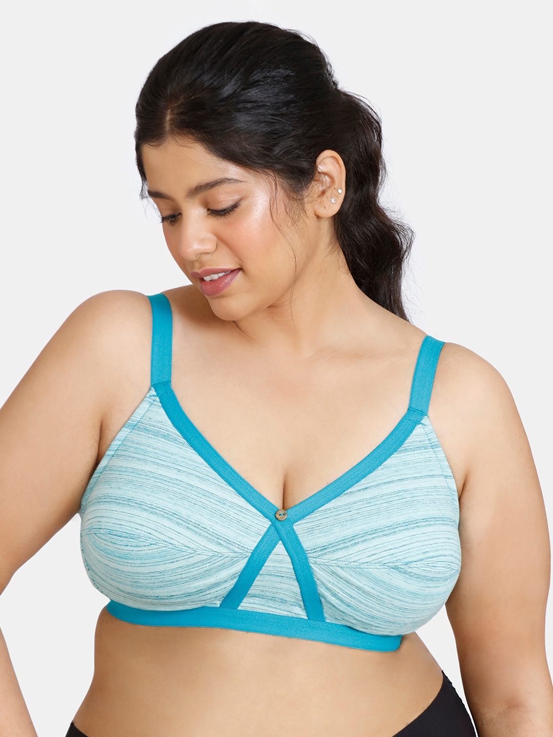 

Zivame Women Plus Size Blue Non Padded Bra