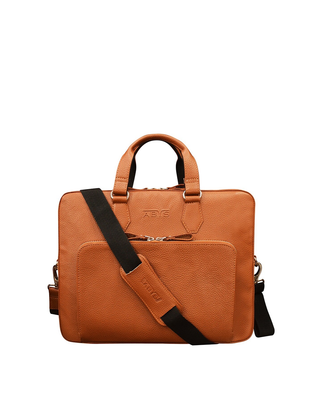 

ABYS Unisex Tan Brown Leather Laptop Bag