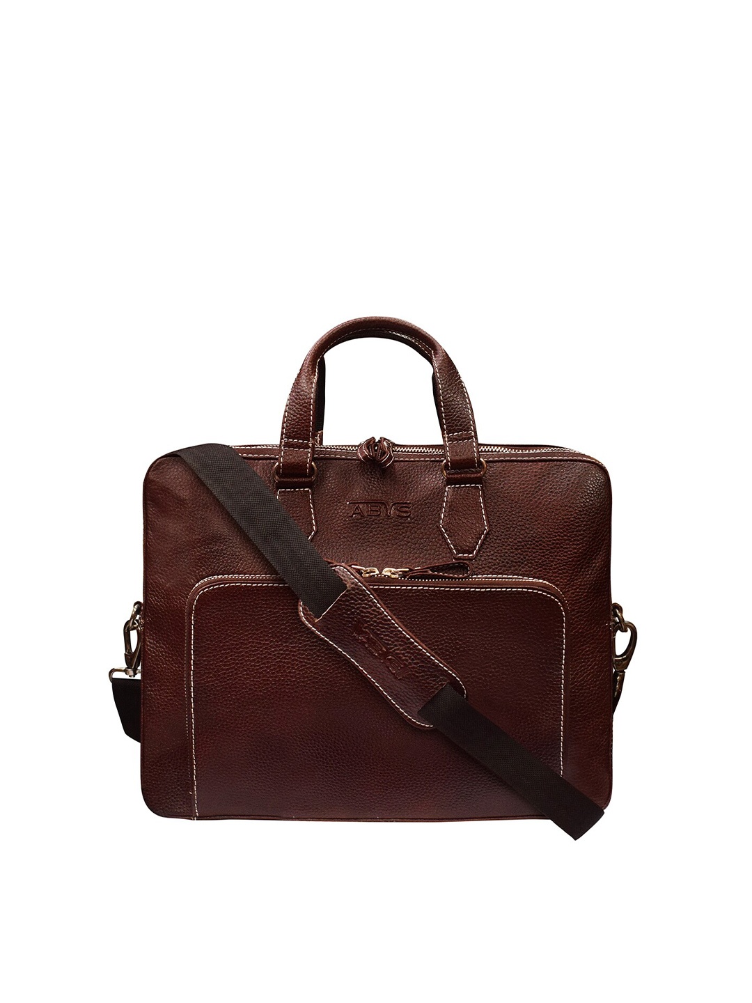 

ABYS Unisex Brown Leather Laptop Bag
