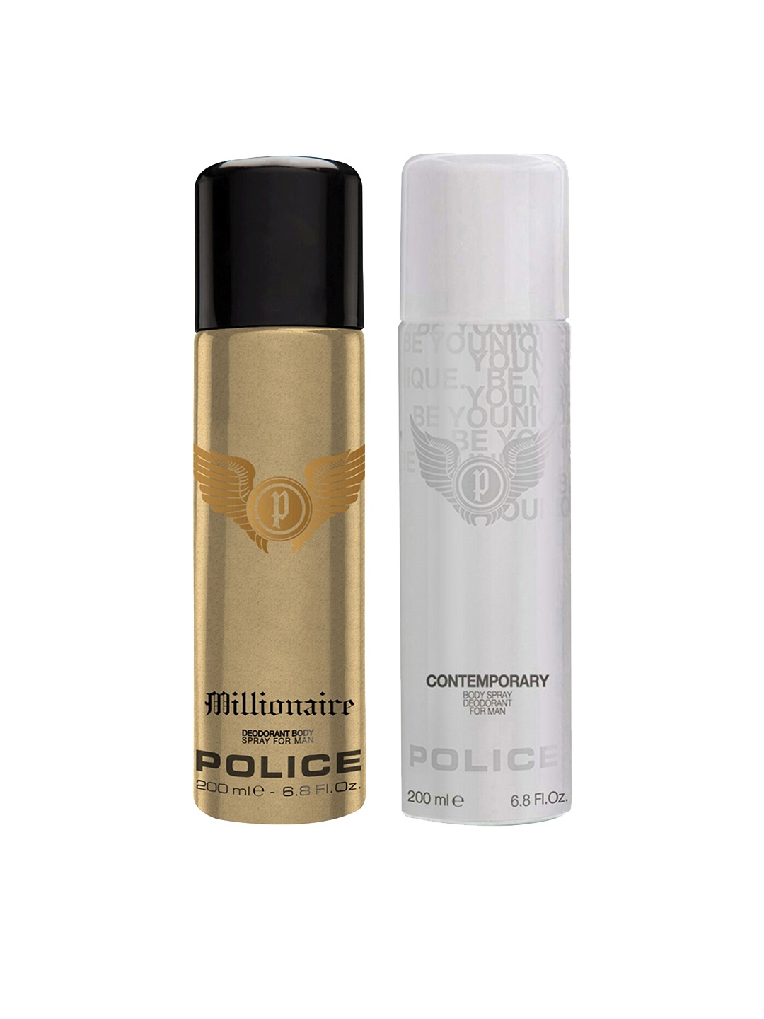 

Police Men Set of 2 Deodorants - To Be Or Not To Be + Millionaire - 200ml each, Gold