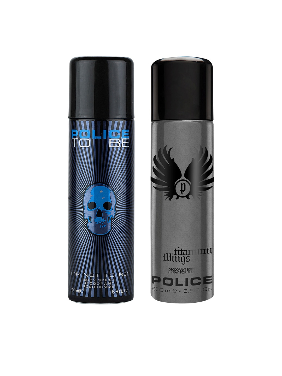 

Police Men Set of 2 Wings Titanium and To Be Man Deo Combo Set 400 ml, Transparent