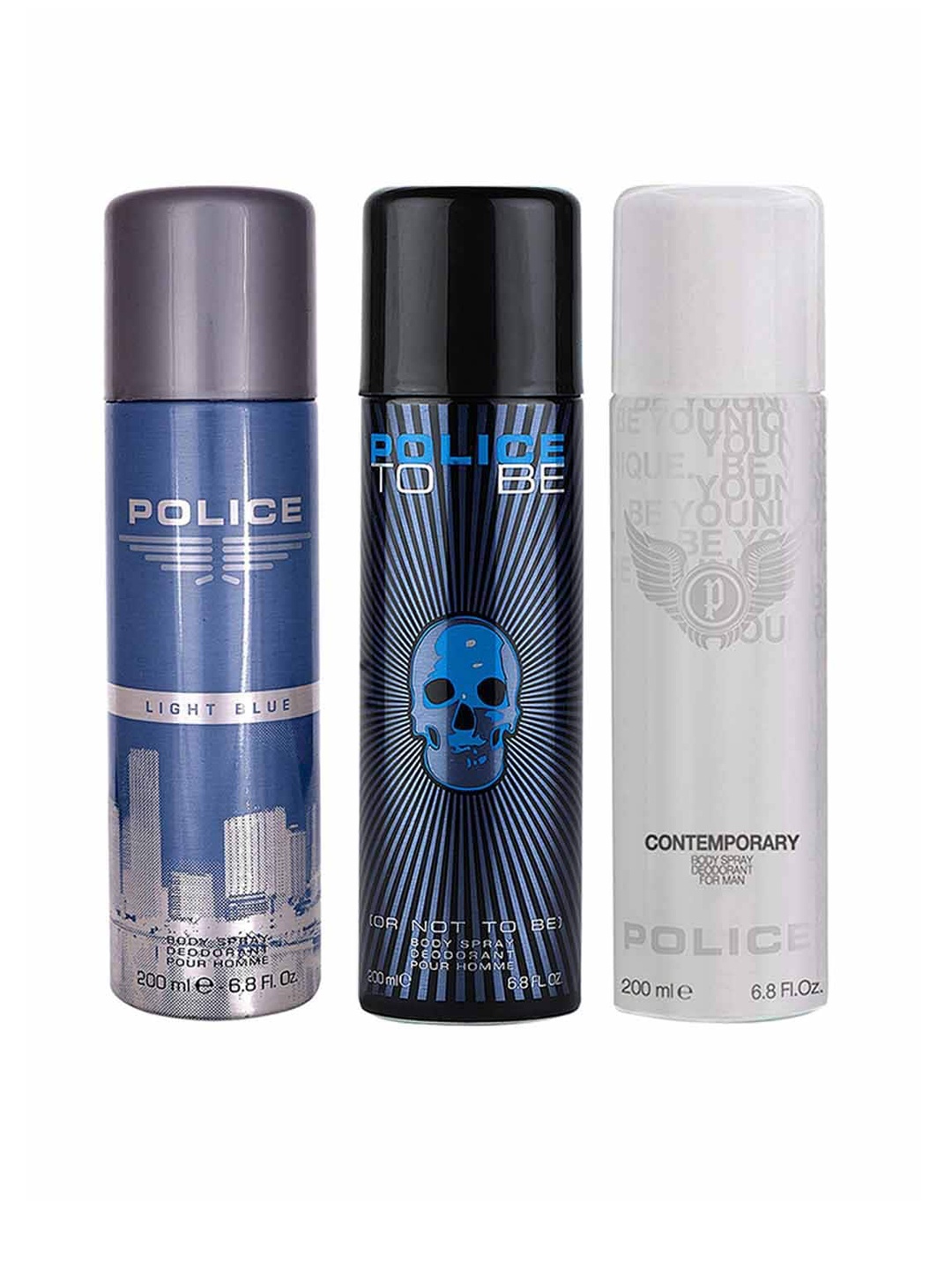 

Police Men Set Of 3 Light Blue + To Be Man + Contemporary Deo 600ml, Transparent