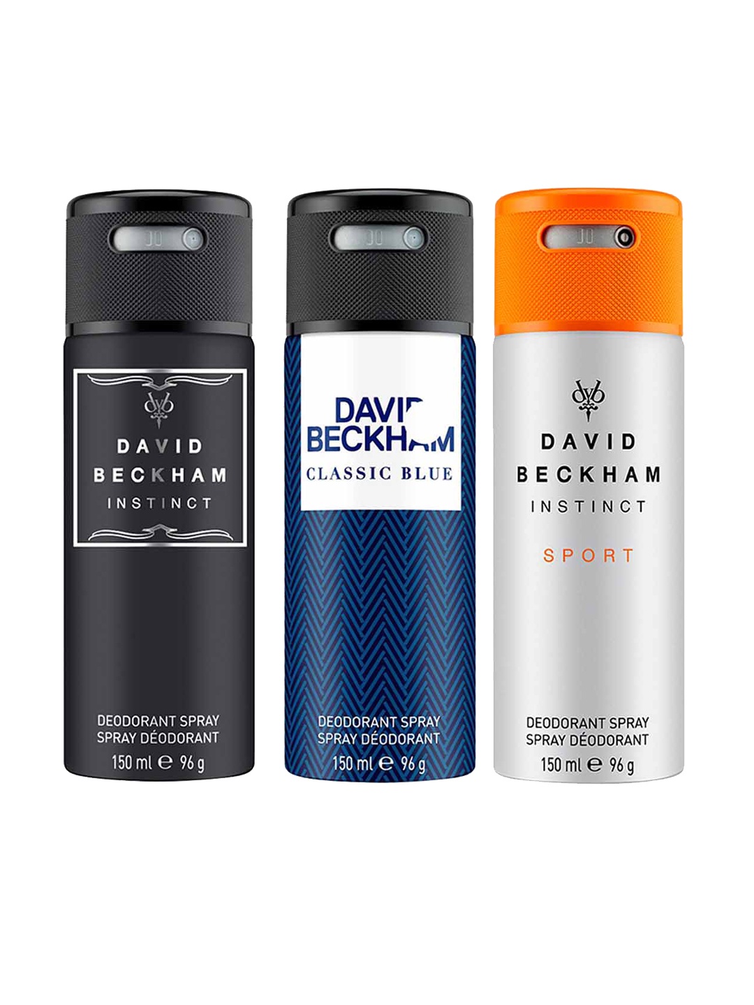 

DAVID BECKHAM Men Set of 3 Instinct Classic Blue and Instinct Sport Deo Combo 450 ml, Transparent