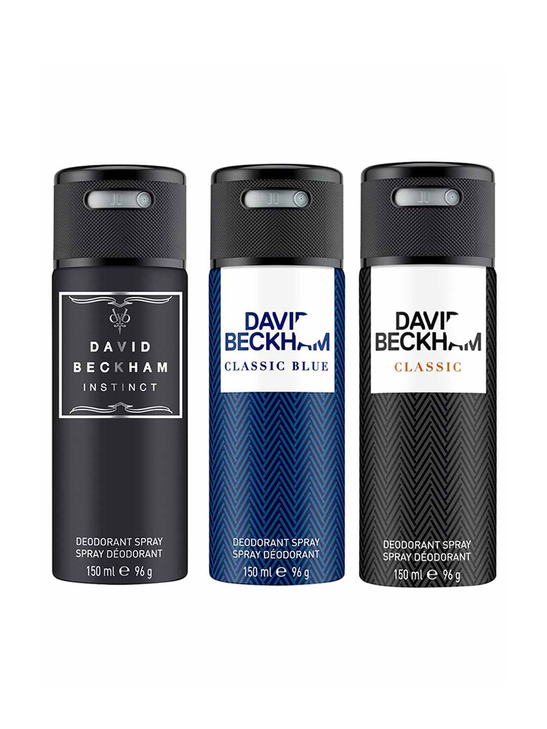 

DAVID BECKHAM Men Set of 3 Beckham Instinct + Classic Blue + Classic Deo Combo 450 ml, Transparent