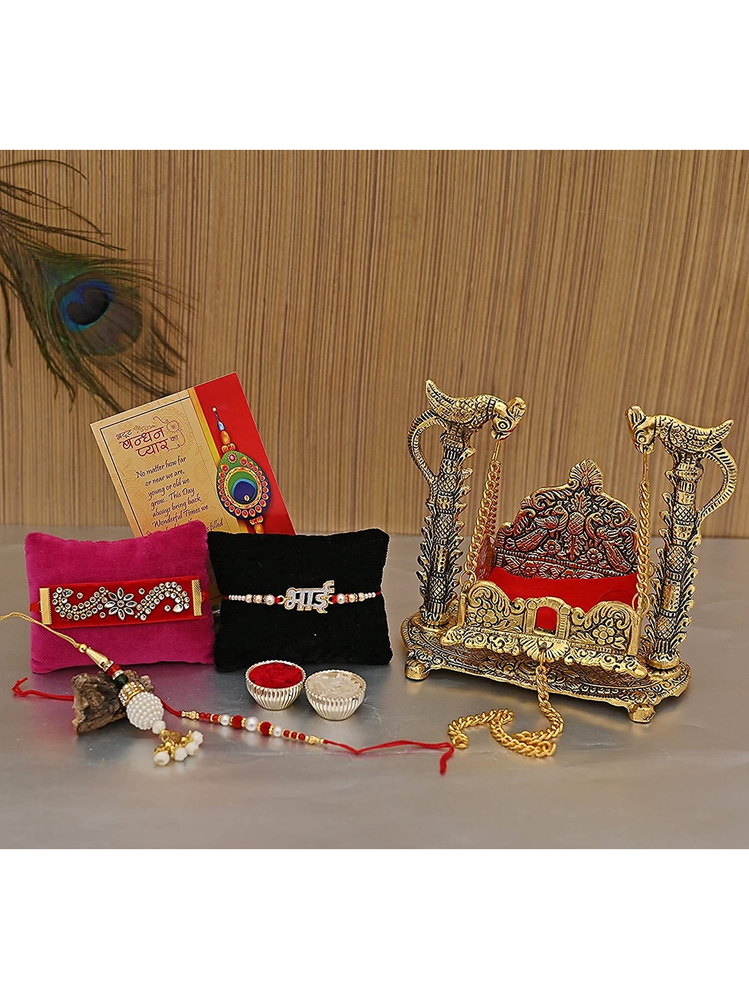 

CraftVatika Rakhi With Ladoo Gopal Jhula, Multi