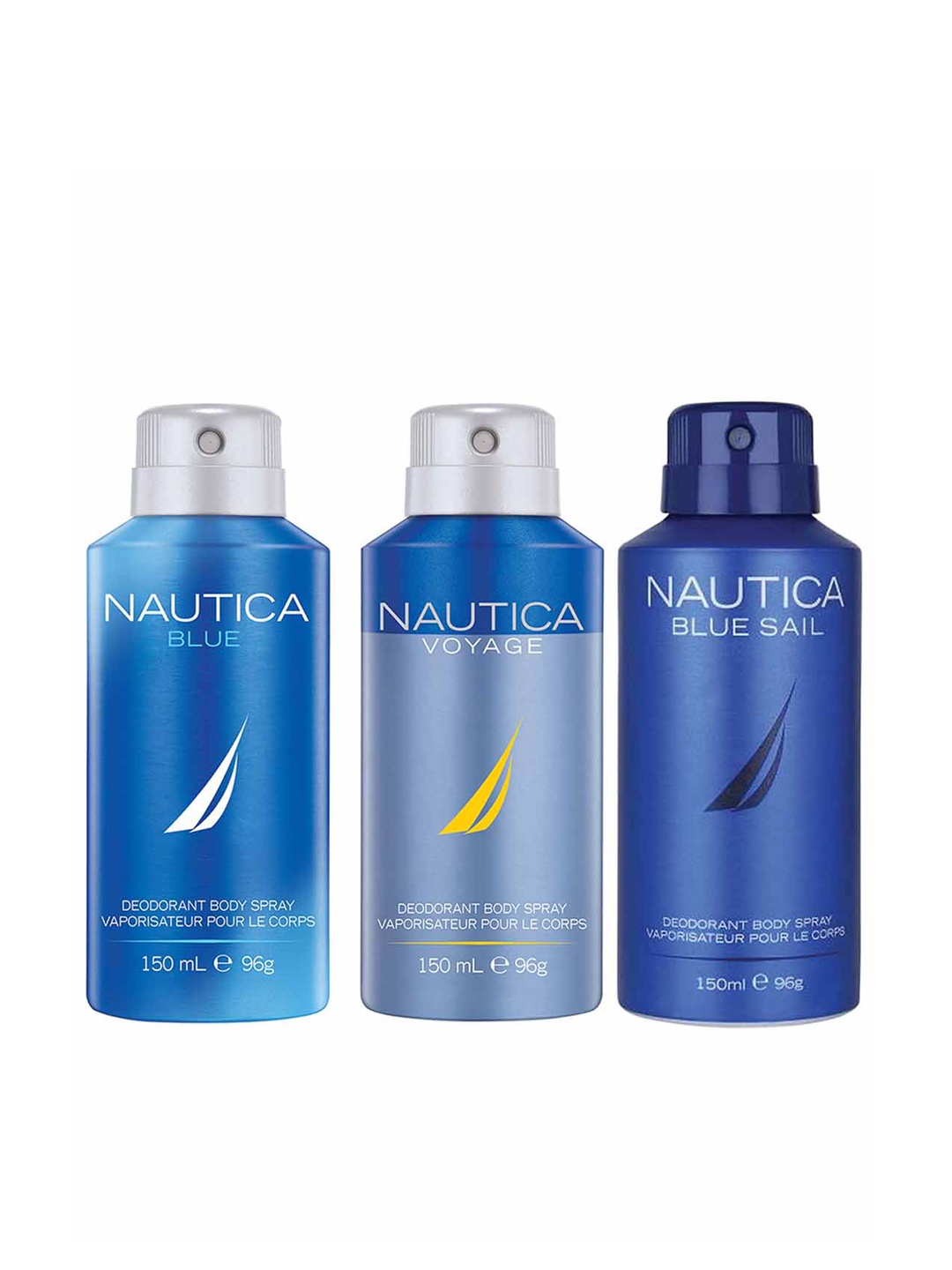 

Nautica Men Pack of 3 Deodorant Blue Voyage Blue Sail 450ml