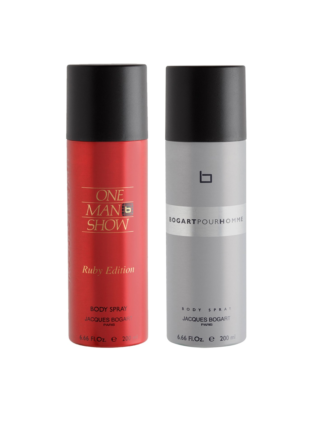 

JACQUES BOGART Men One Man Show Ruby Edition + Bogart Pour Homme Deo Combo - 200ml Each, Red