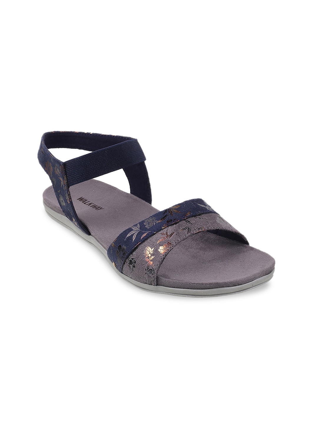 

WALKWAY by Metro Women Blue & Grey Printed Open Toe Flats