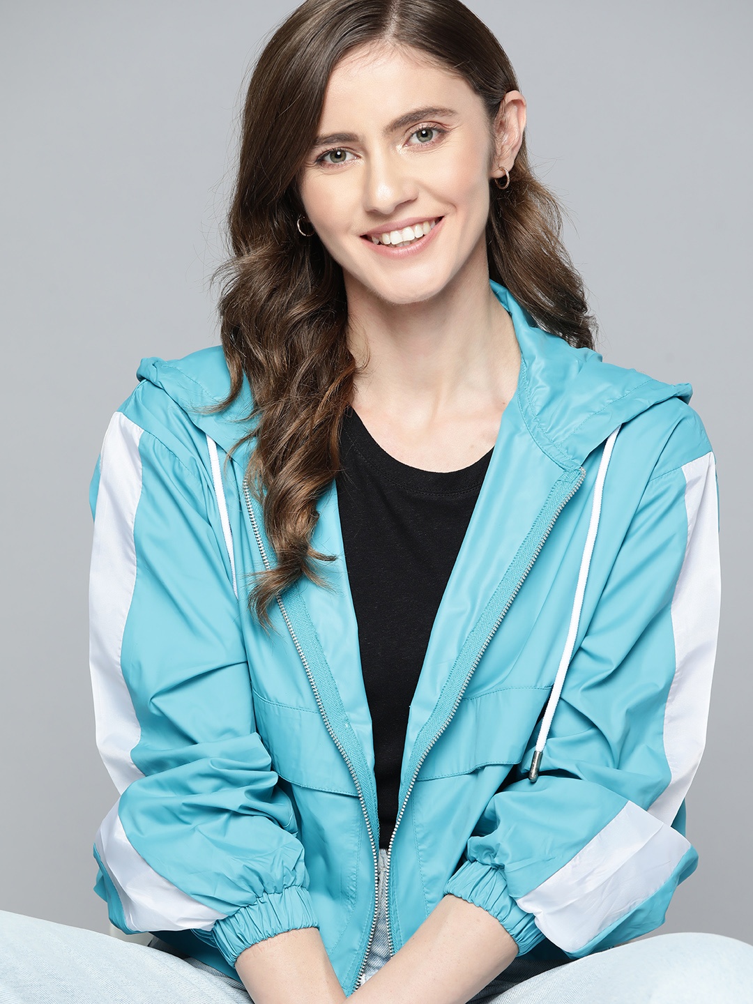 

Mast & Harbour Women Blue Hooded Tailored Jacket