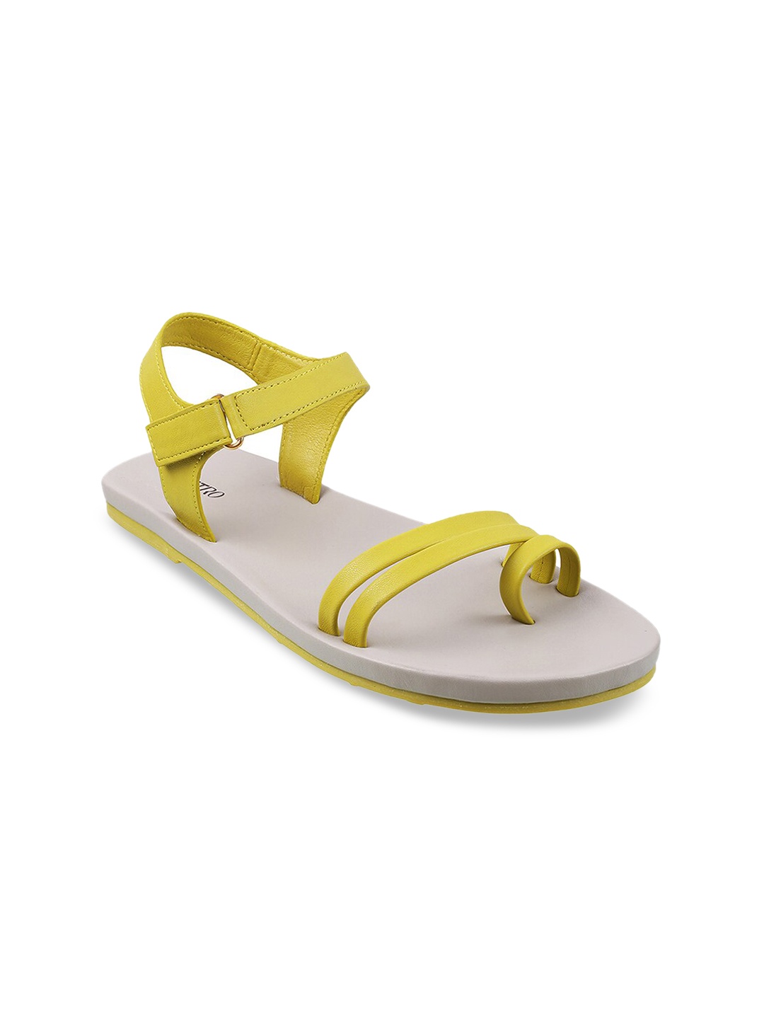 

Metro Women Yellow Open Toe Flats