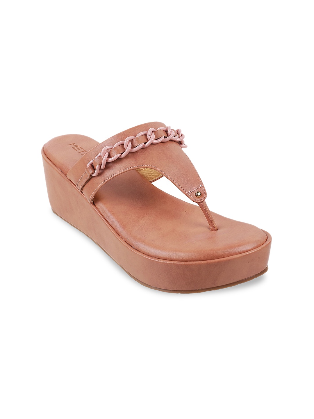 

Metro Women Pink Synthetic Wedge Sandals