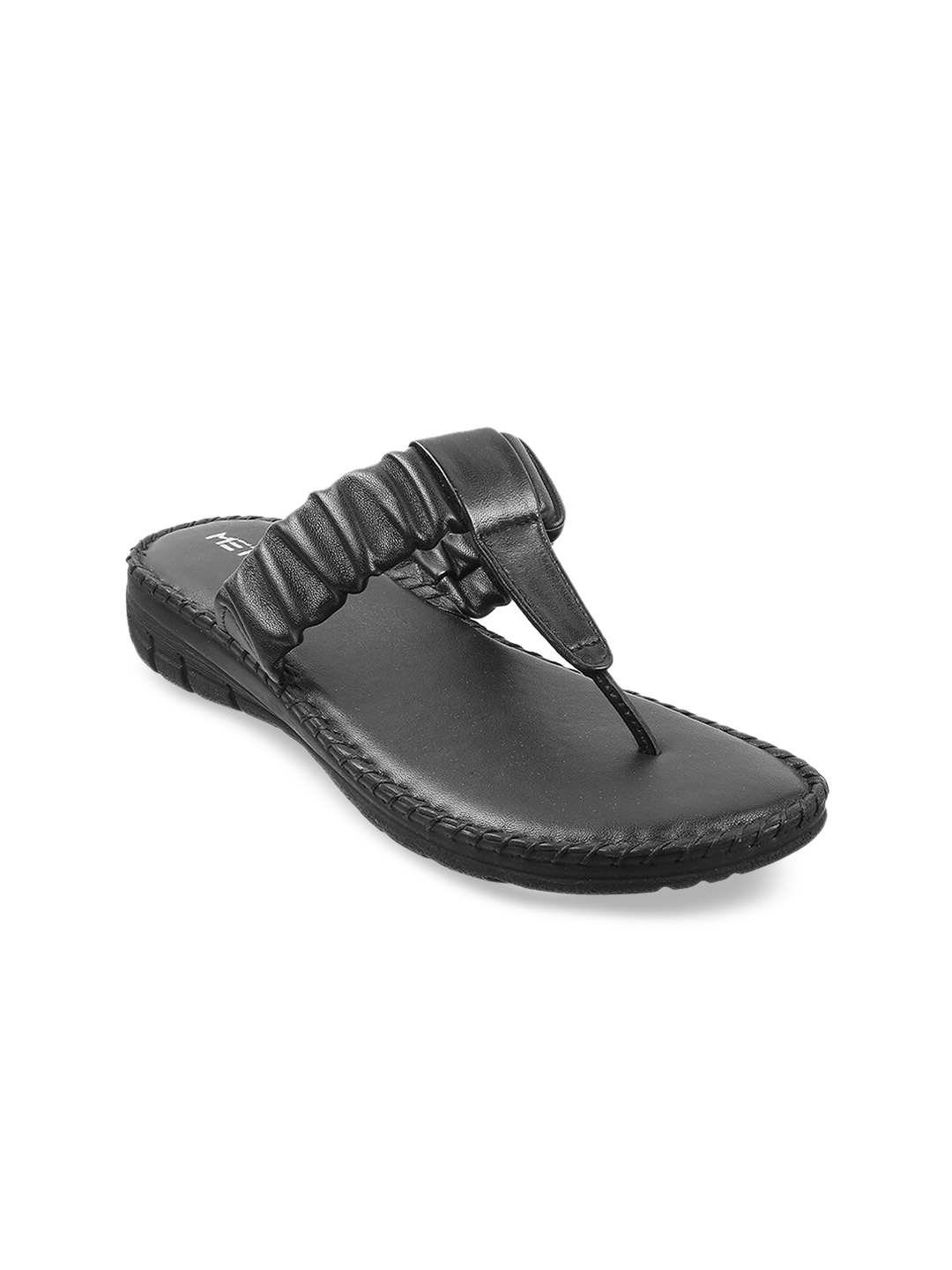 

Metro Women Black Printed Open Toe Flats