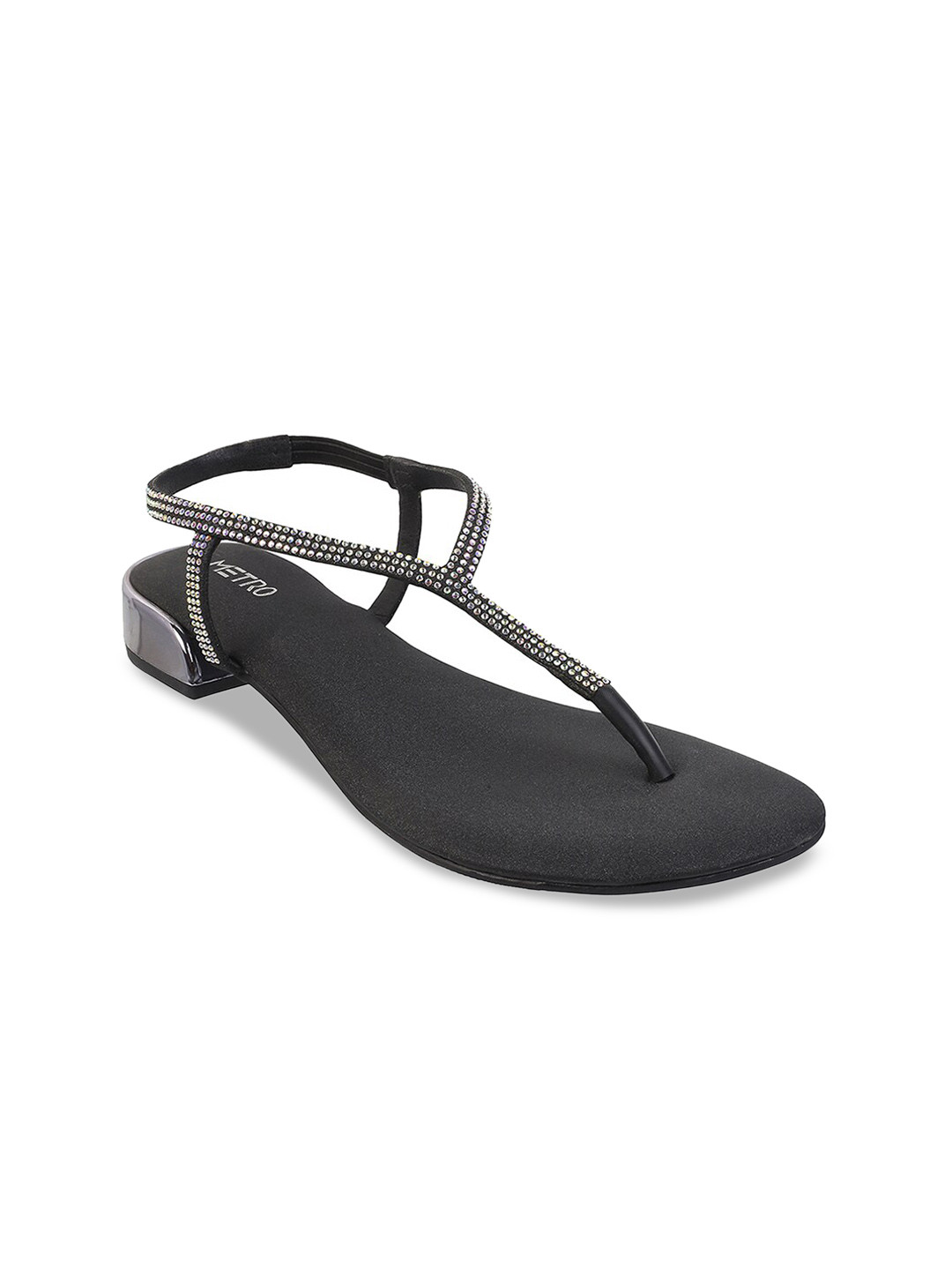 

Metro Women Black T-Strap Flats