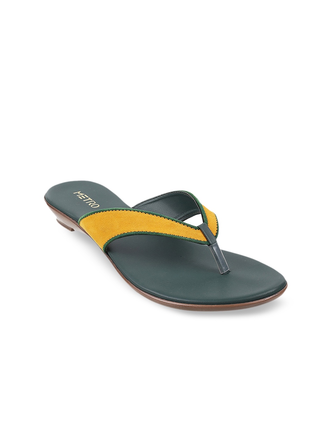 

Metro Women Yellow Colourblocked Open Toe Flats