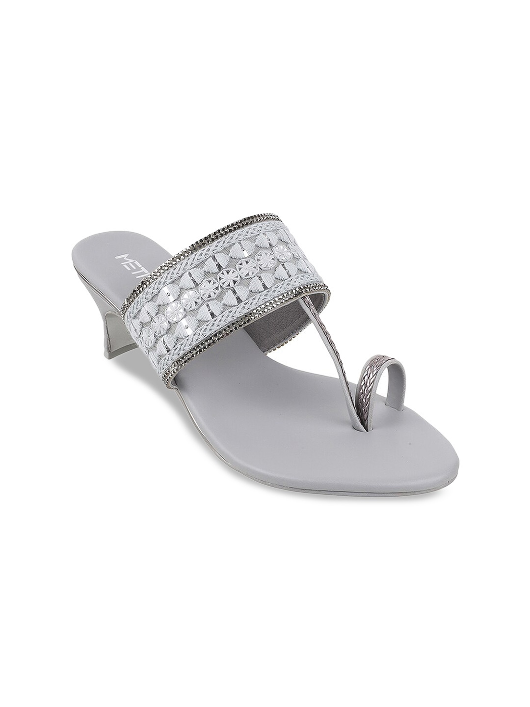 

Metro Synthetic Grey Kitten Kitten Heels