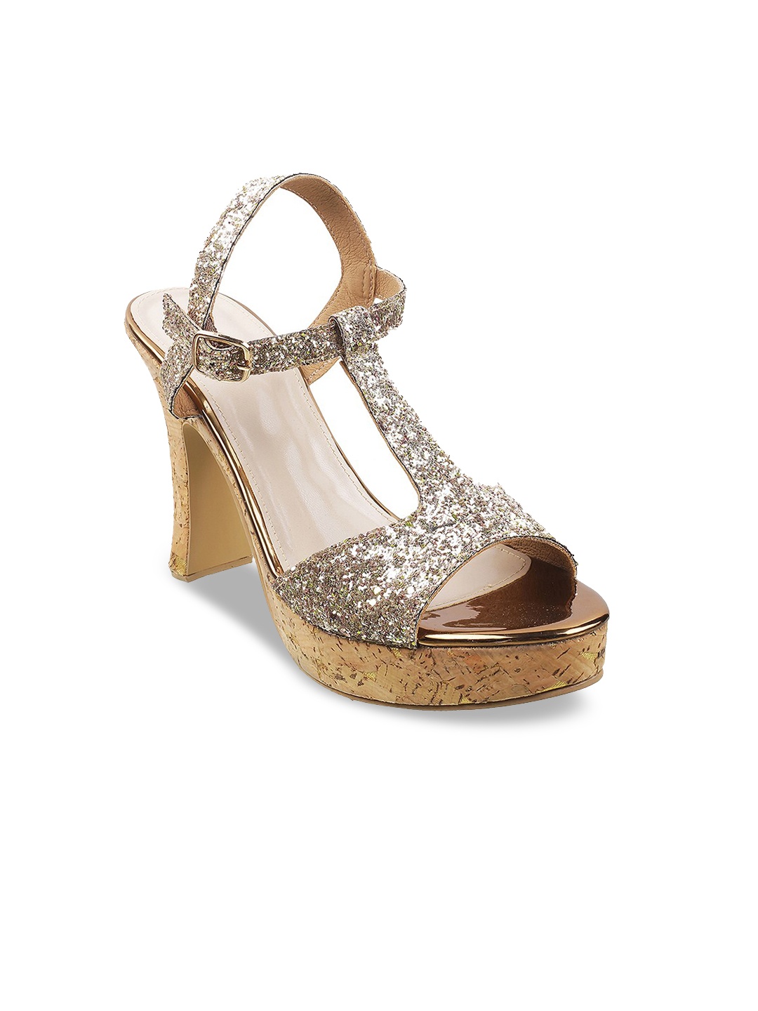 

Mochi Gold-Toned Embellished Platform Heels