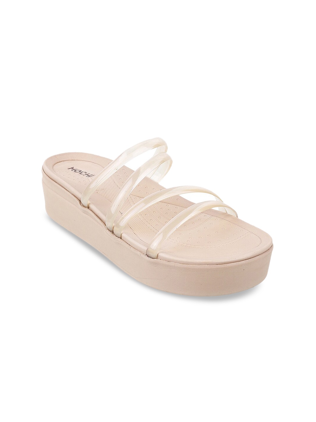 

Mochi Women Beige Flatform Sandals