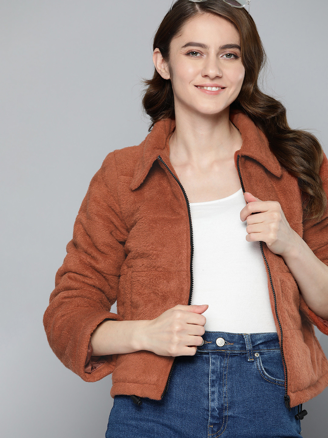 

Mast & Harbour Fleece Tailored Jacket, Brown