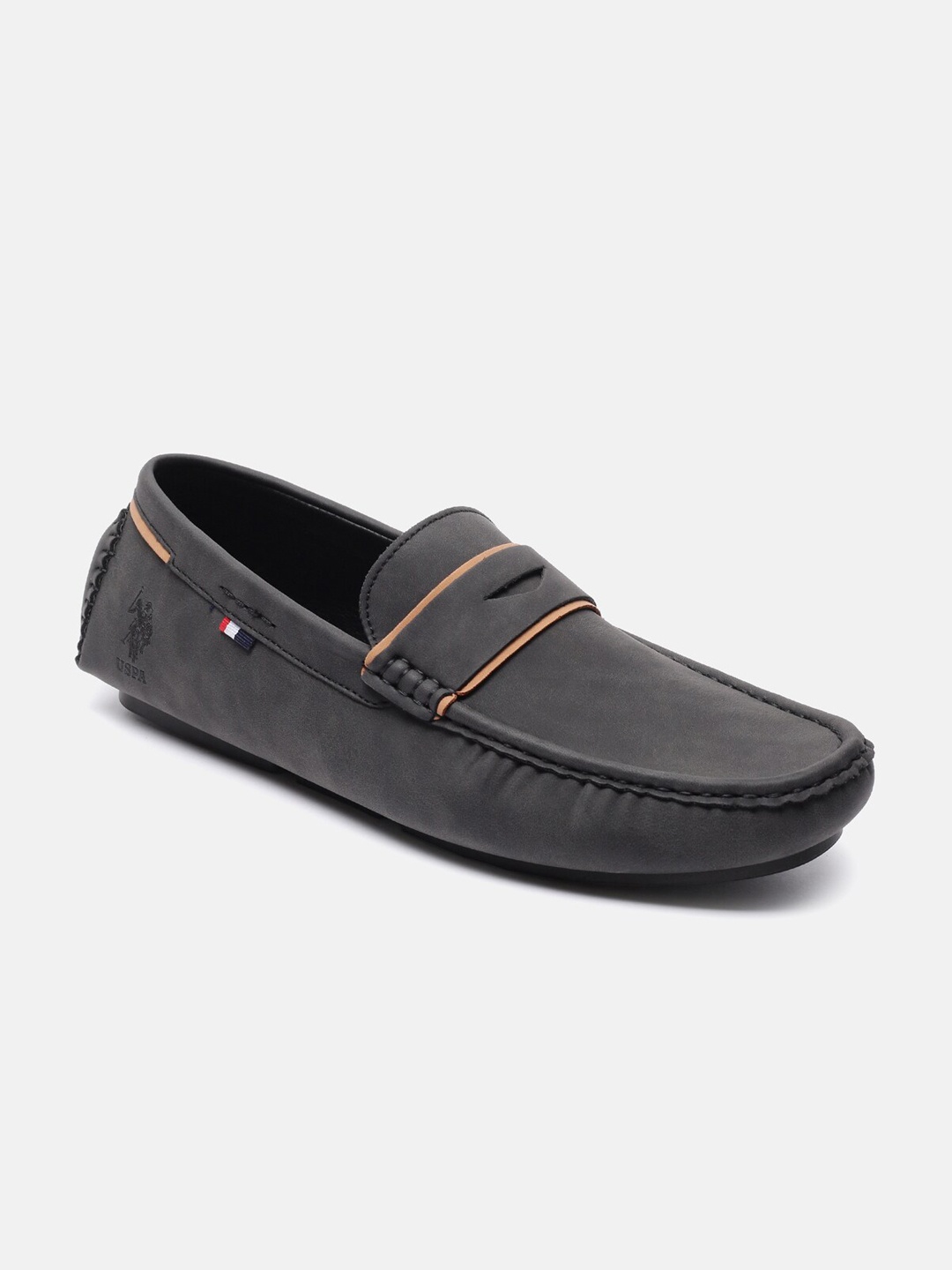 

U S Polo Assn Men Black PU Loafers