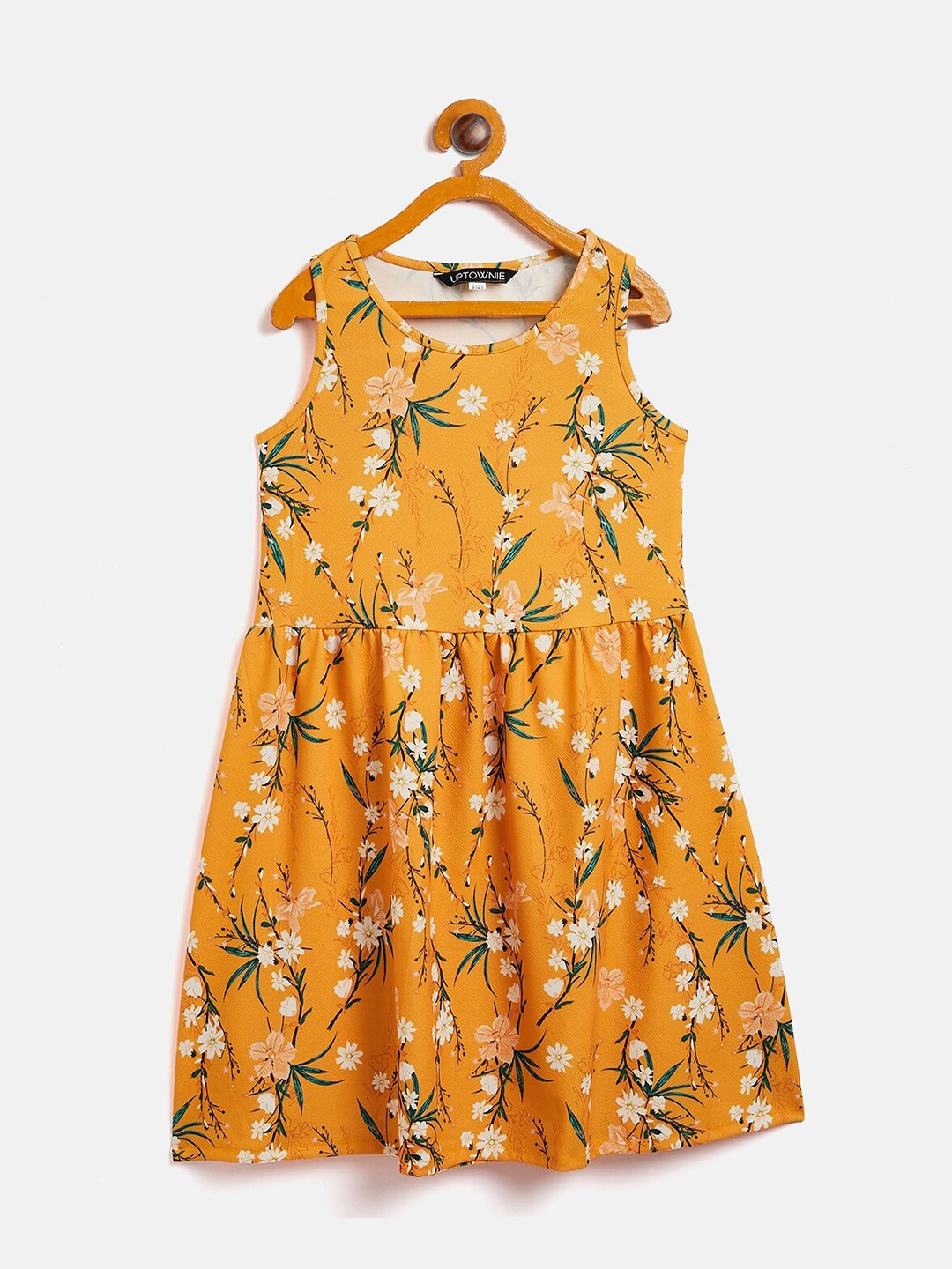 

Uptownie Lite Girls Yellow Floral Printed Dress