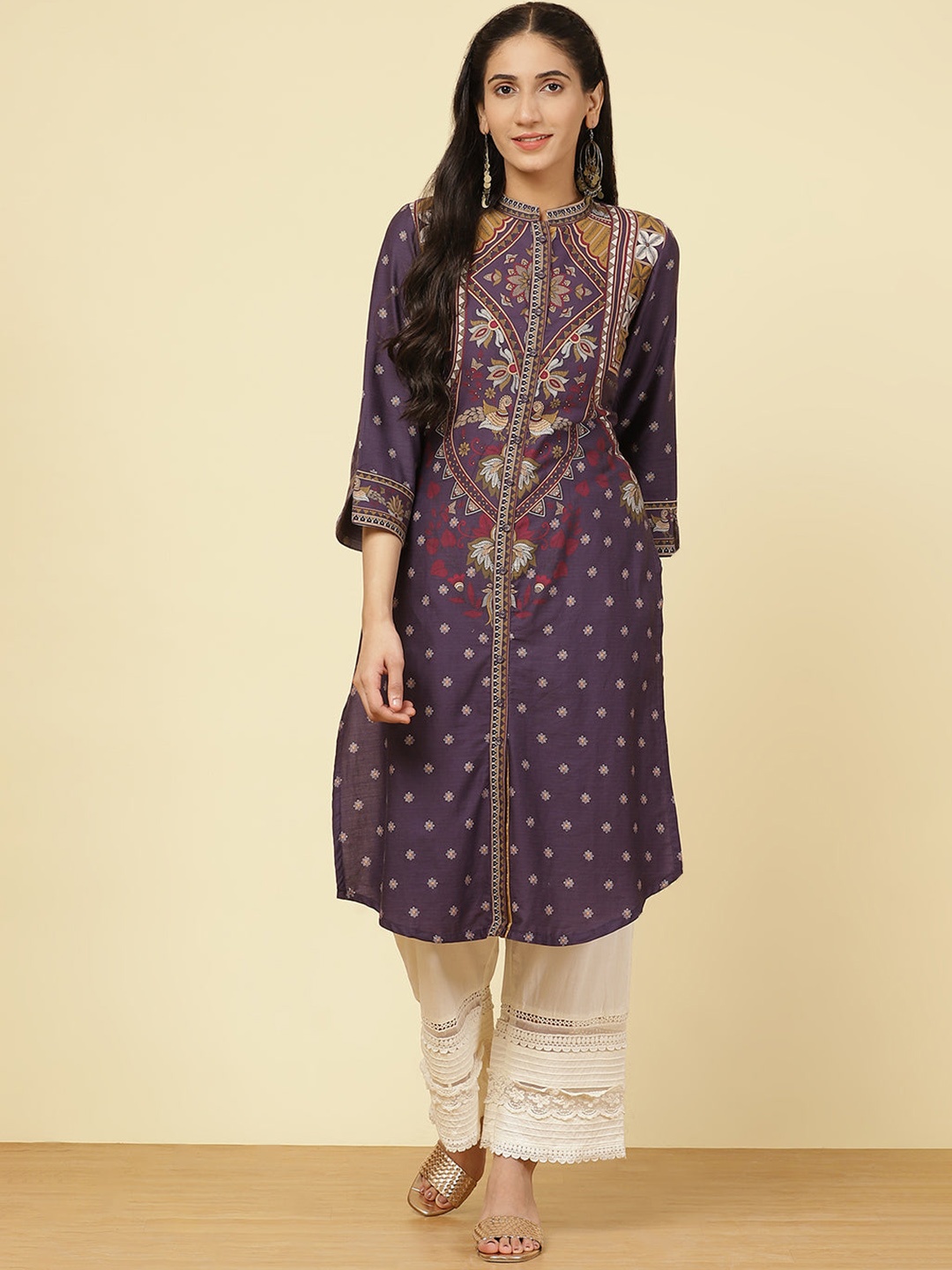 

Lakshita Women Purple Geometric Kurta