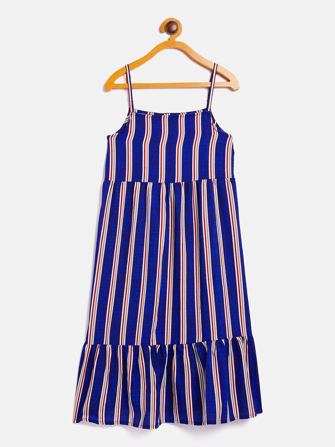 

Uptownie Lite Blue Striped Crepe Dress