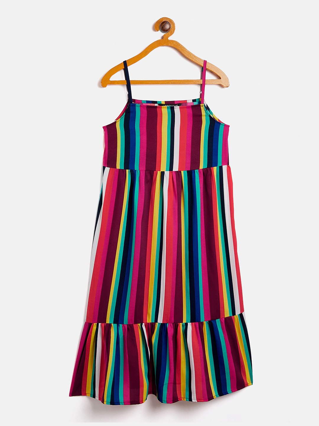 

Uptownie Lite Multicoloured Striped Crepe Dress, Multi