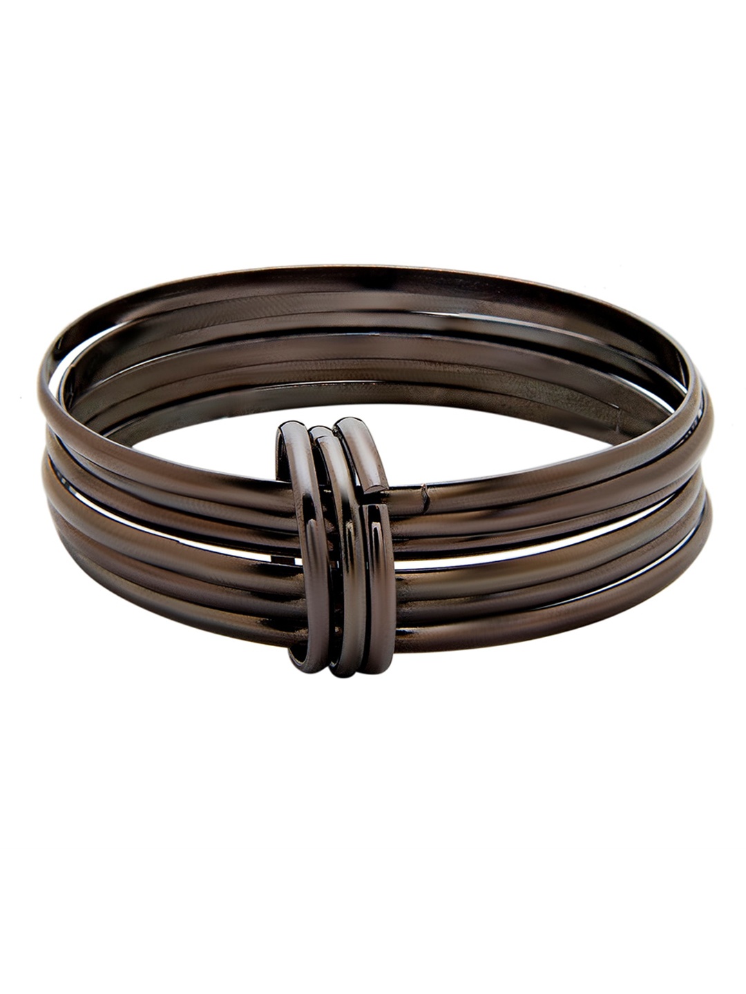 

Shining Jewel - By Shivansh Silver-Plated Antique Layered Bangle