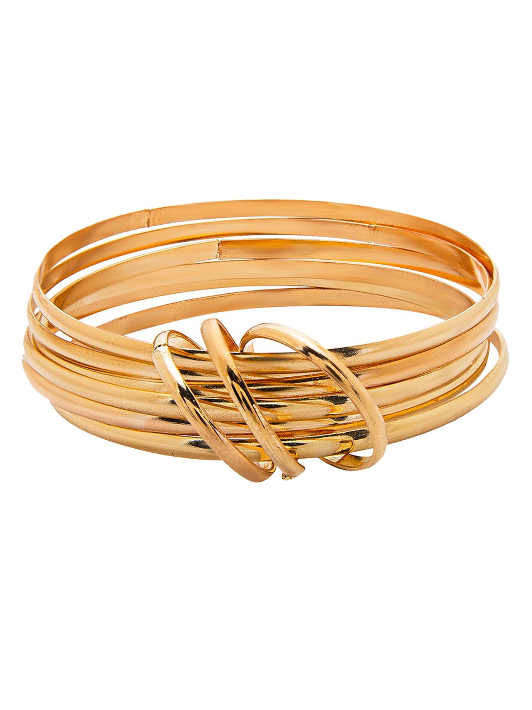 

Shining Jewel - By Shivansh Set Of 1 Gold-Plated Layered Bangle