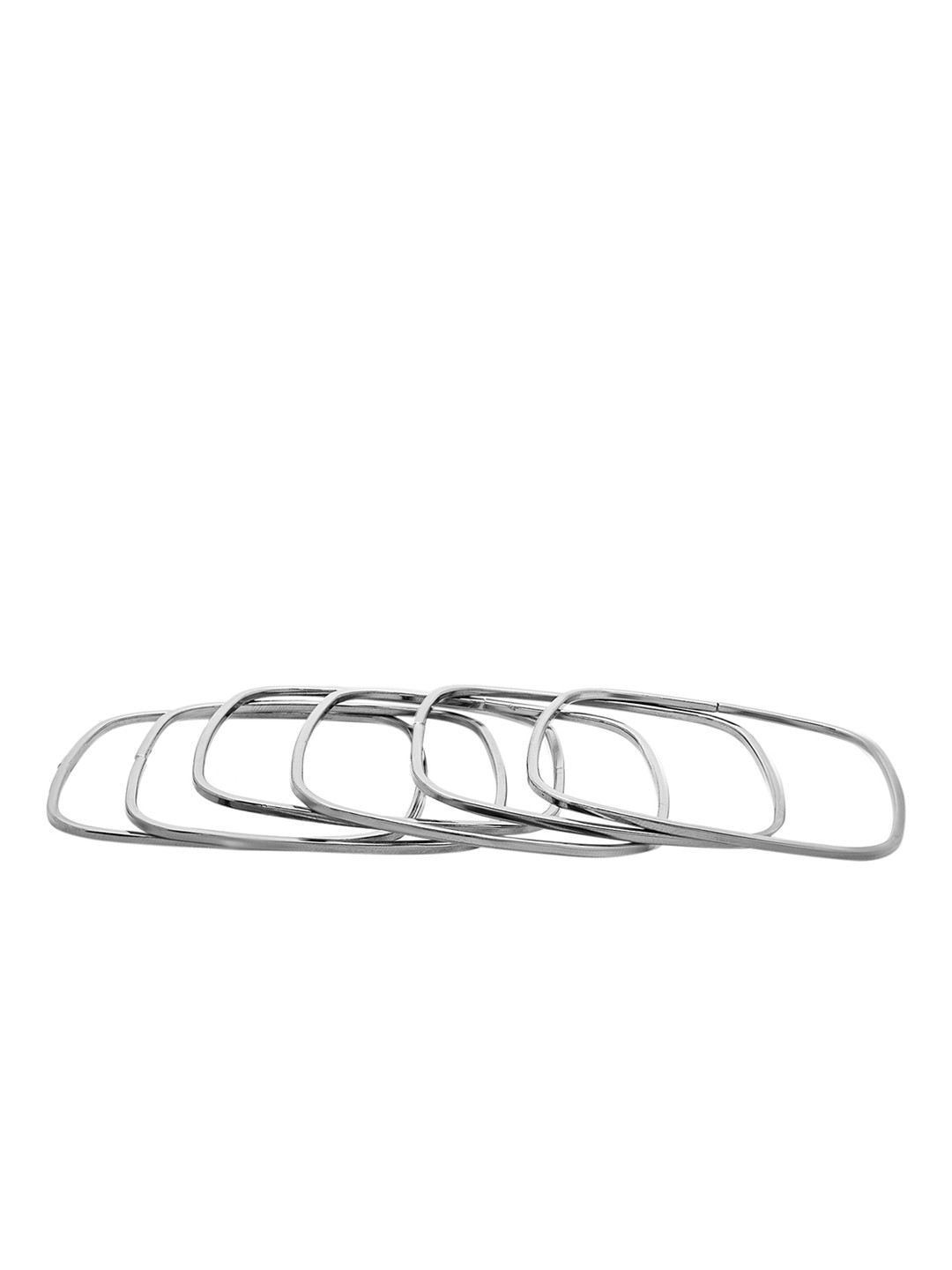 

Shining Jewel - By Shivansh Silver-Plated Square Bangles